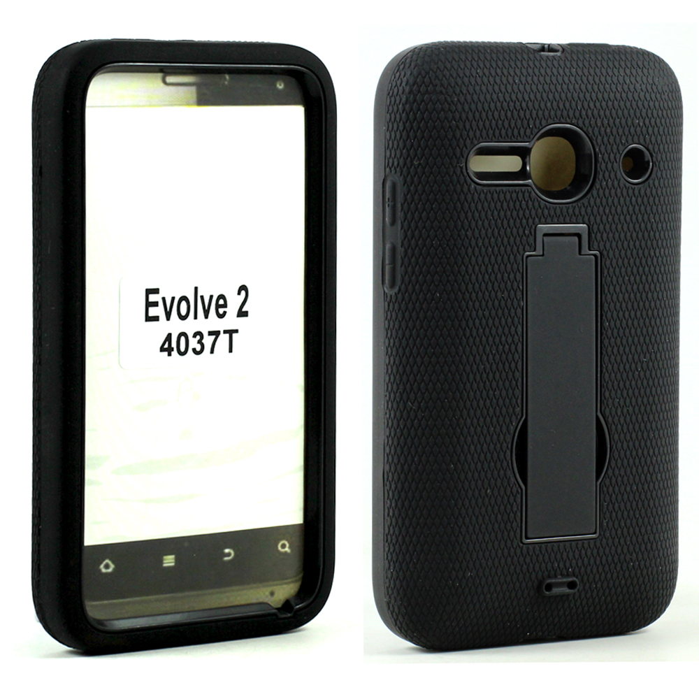 Alcatel ONE Touch Evolve 2 4037T Armor Hybrid Stand Case (Black)
